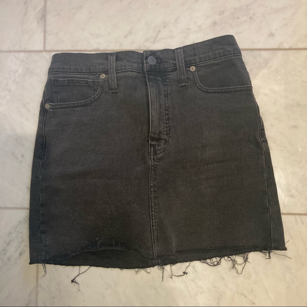 Madewell Dark Gray Jean Skirt
